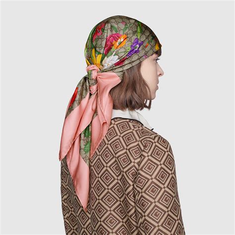 gucci gg logo scarf|Gucci silk scarf sale.